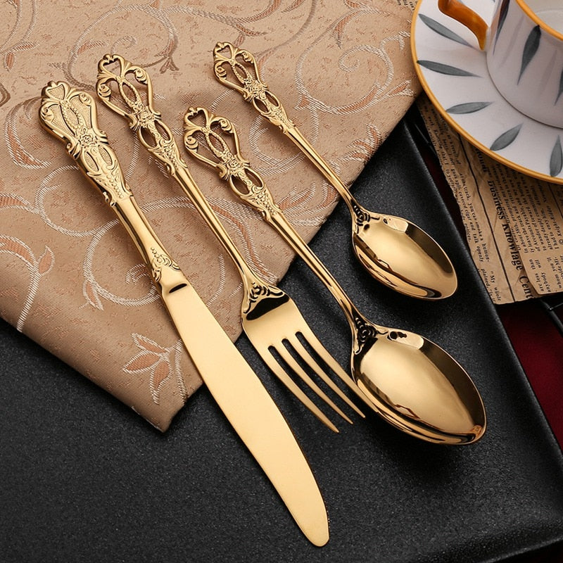 Vintage Western Gold Plated Cutlery Dining Set – KEYSTONE HOME GOODS