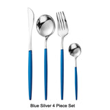 4Pcs/set Black Gold Cutlery Stainless Steel Dinnerware