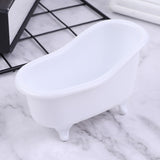 Mini Bathtub Soap Dish Holder Small Gift Multifunctional Vintage Decoration  Makeup Storage Box Cosmetic Container for Counter Shower Dresser , White 