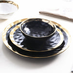 Gold Soap Ceramic White And Black Dinnerware